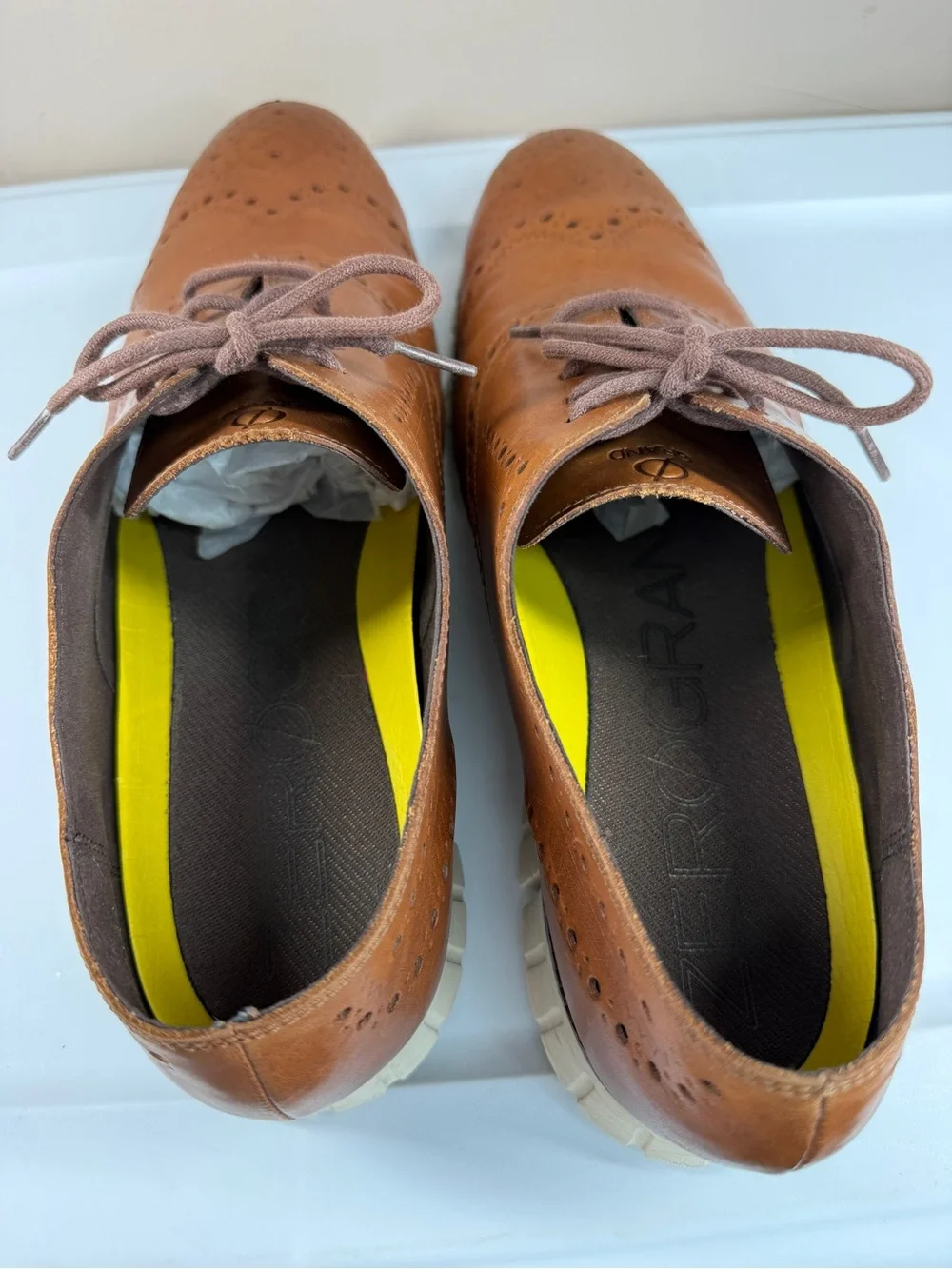 Cole Haan ZerøGrand Brown Leather Wingtip Oxford Dress Shoes Grand.OS Men's 15W